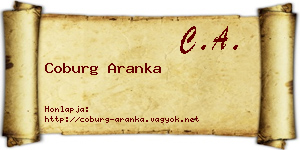 Coburg Aranka névjegykártya